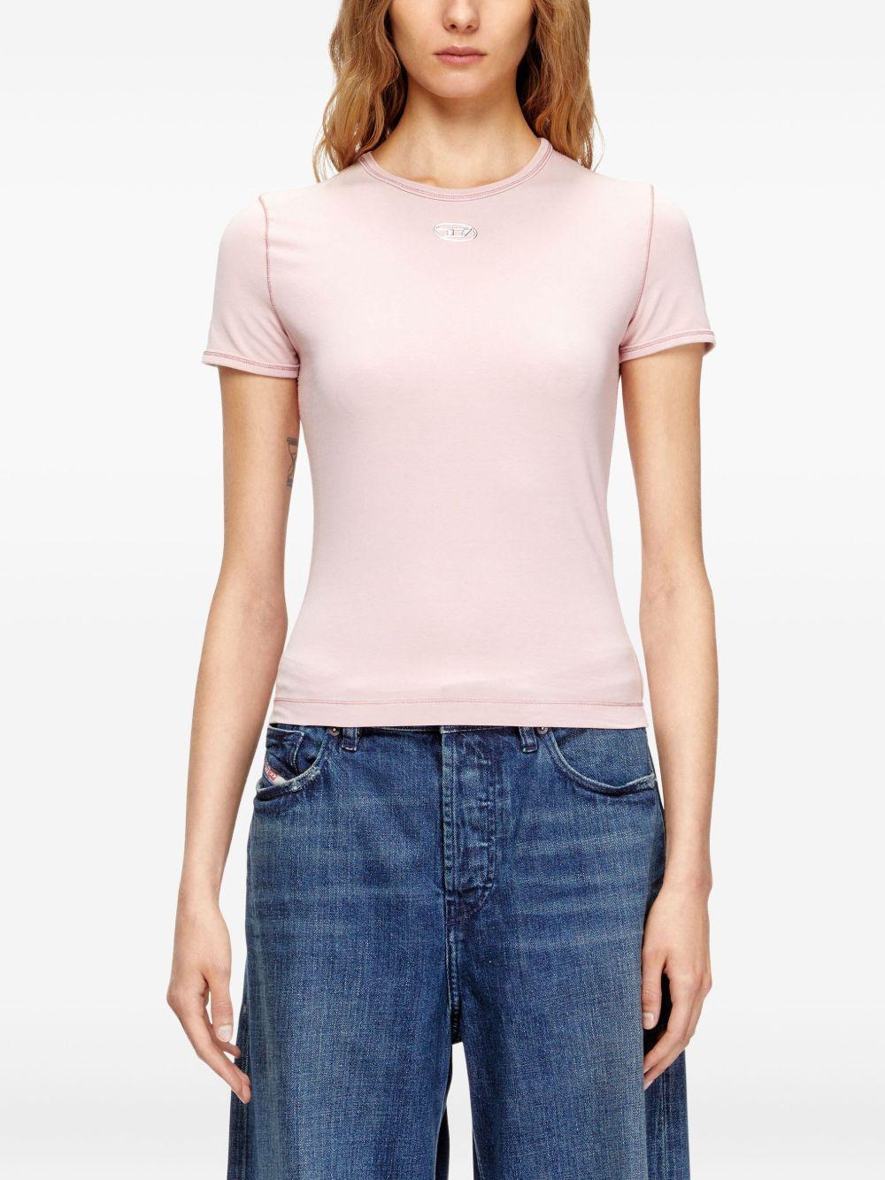 DIESEL T-shirt con logo in cotone rosa