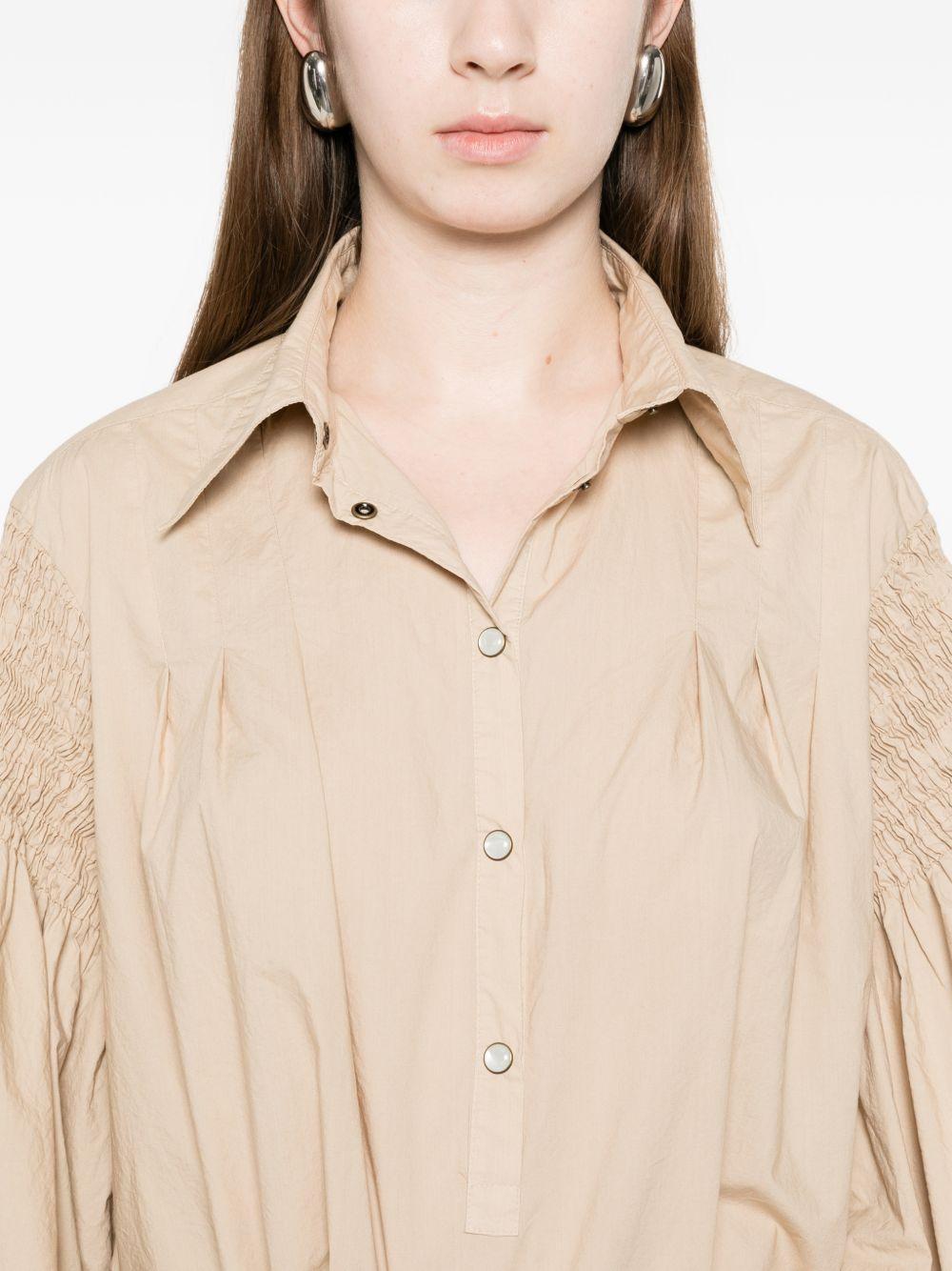 PINKO Camicia beige Bouquet con chiusura a bottoni