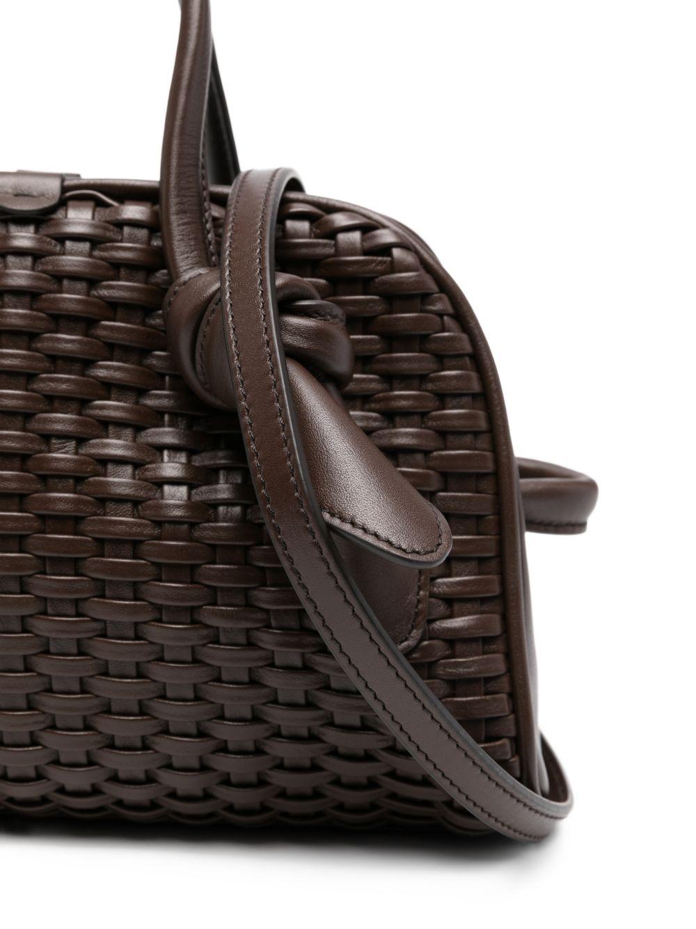 JACQUEMUS Borsa a mano Le Petit Turismo in pelle marrone