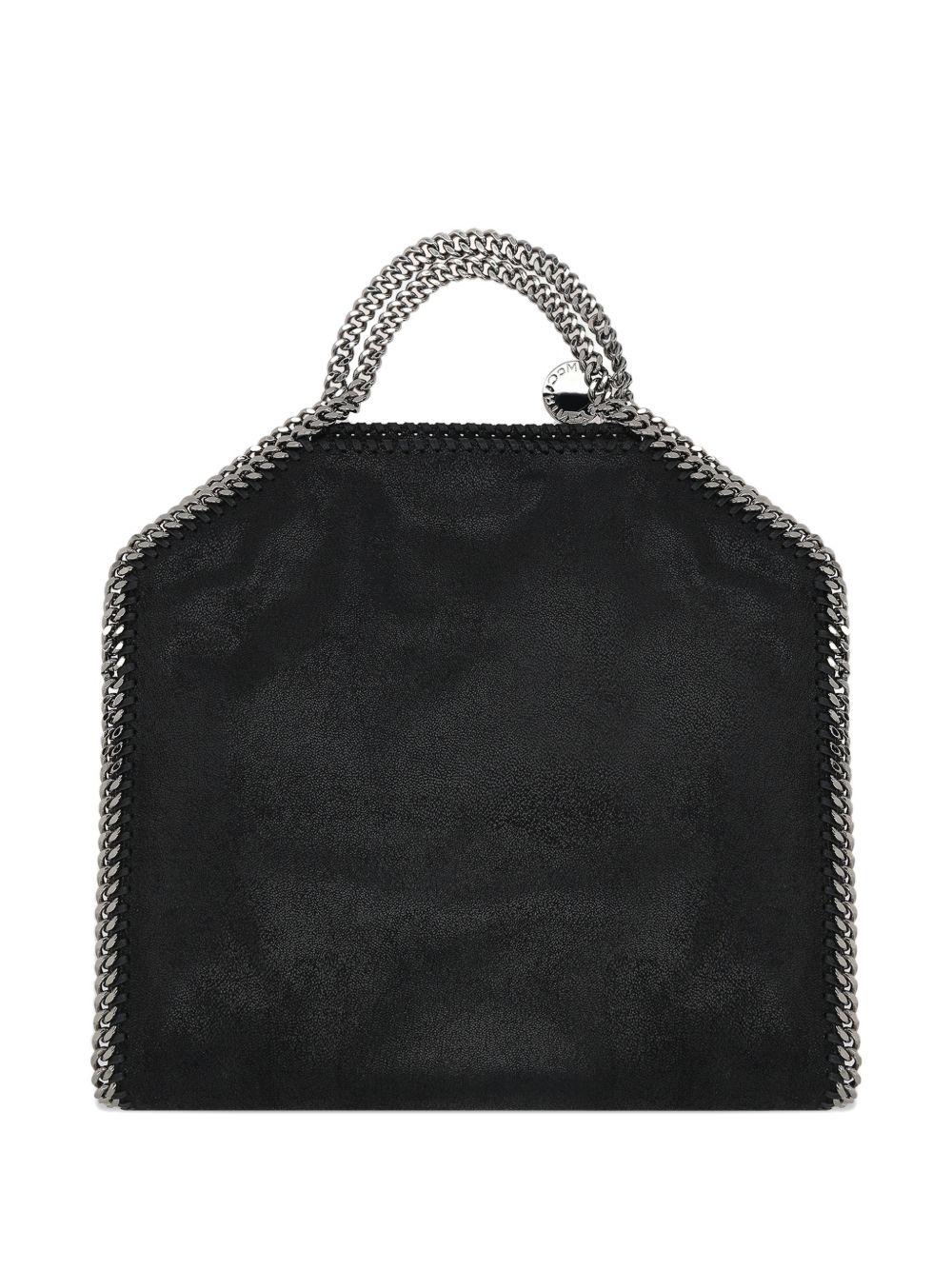 STELLA MCCARTNEY Borsa tote Falabella nera con catena argentata