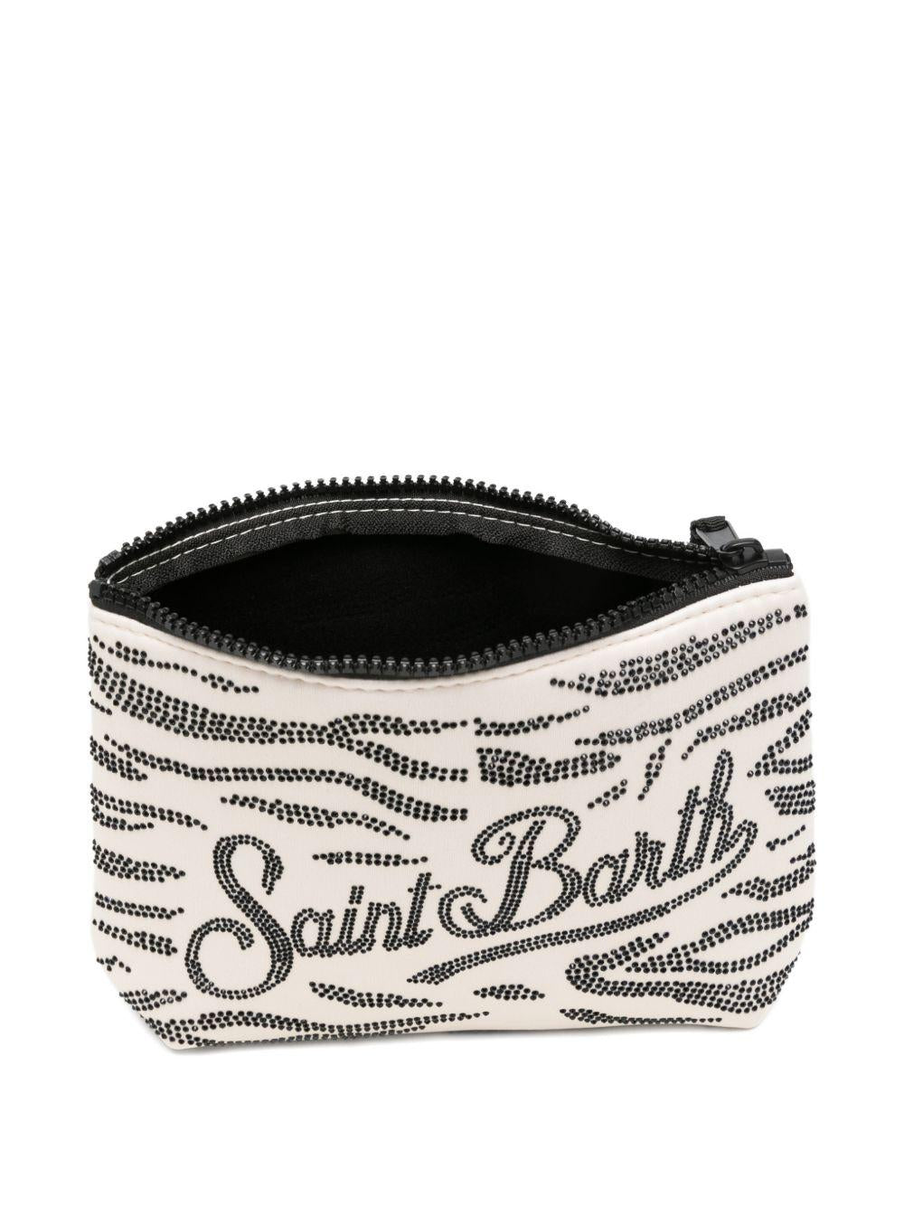 MC2 SAINT BARTH Pochette Aline Strass nera e panna