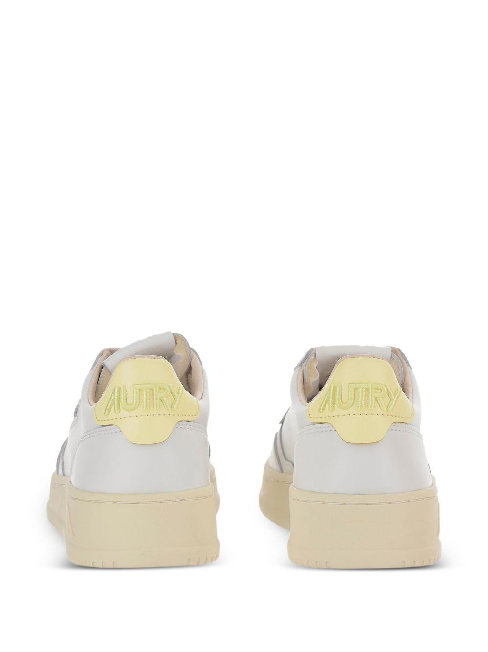 AUTRY Sneakers Medalist in pelle bianco e giallo