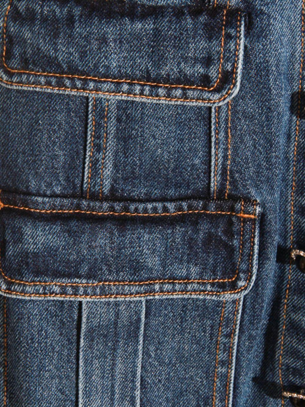 SELF PORTRAIT Abito corto in jeans con bottoni