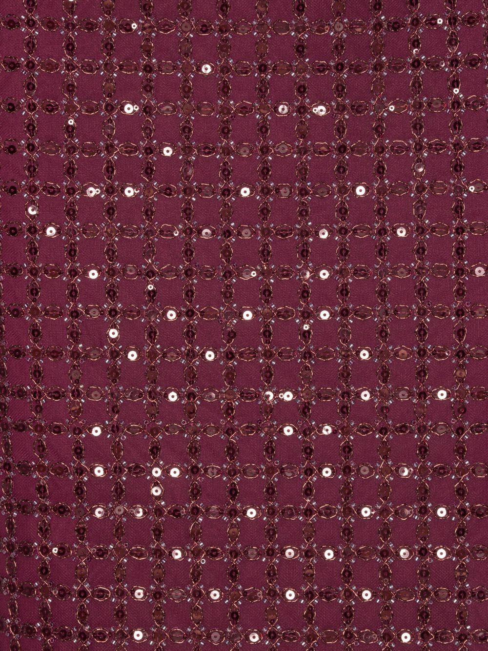 ROTATE Abito lungo con perline in tessuto riciclato bordeaux