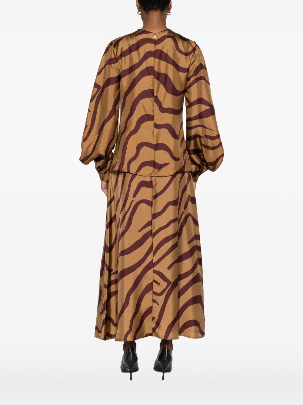 RAQUEL DINIZ Top in seta zebrato