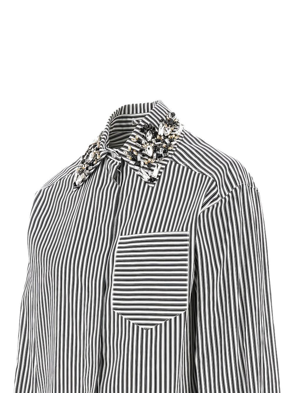 SPORTMAX Camicia a righe con colletto decorato