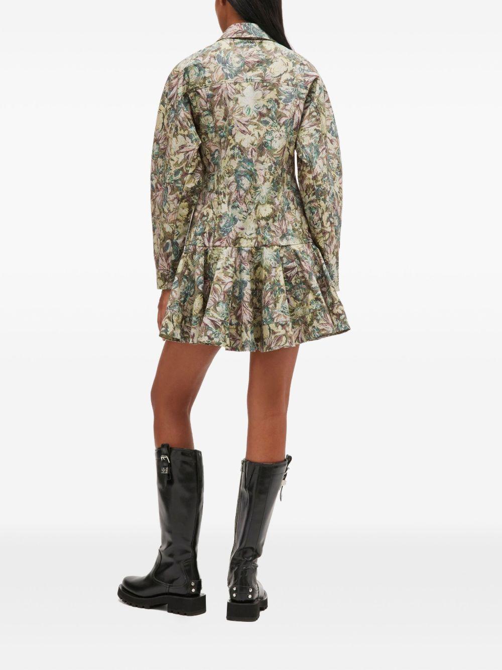 GANNI Abito corto con fantasia floreale