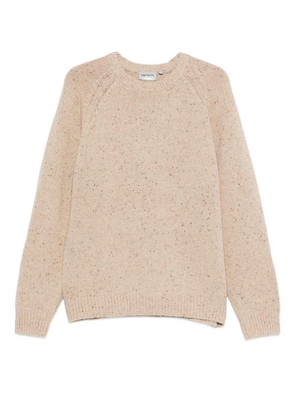 CARHARTT WIP Maglia beige girocollo in lana e cotone