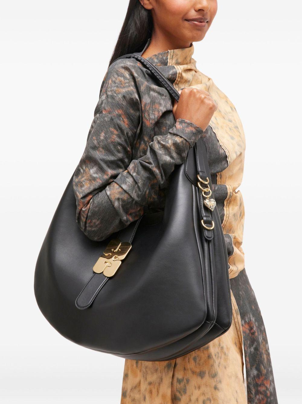 GANNI Borsa a spalla Kat Large in pelle nera