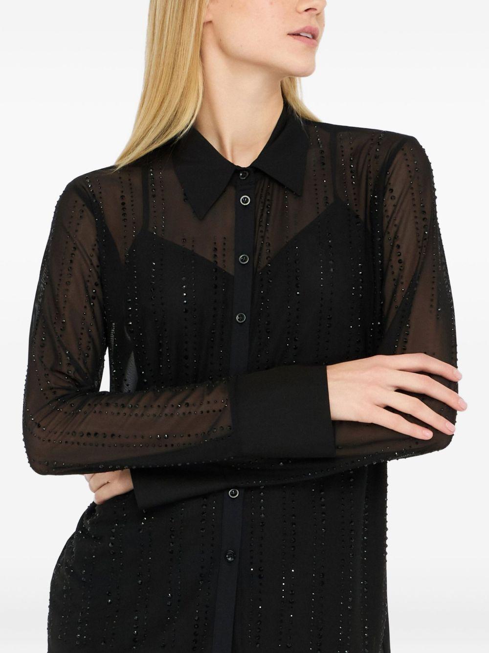 LIUJO Camicia nera con strato in tulle