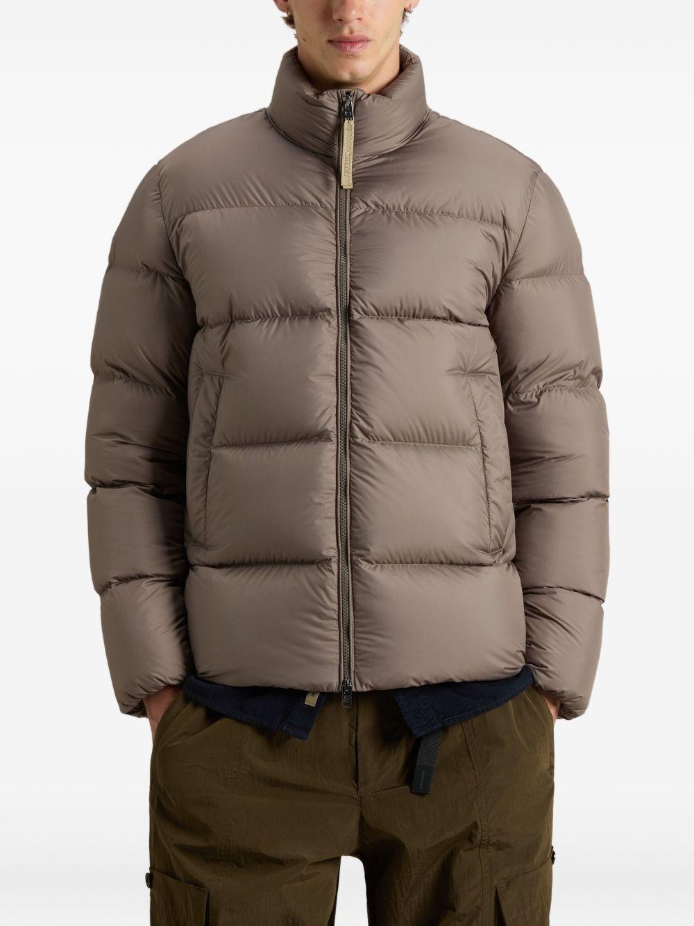WOOLRICH Piumino corto color tortora con zip