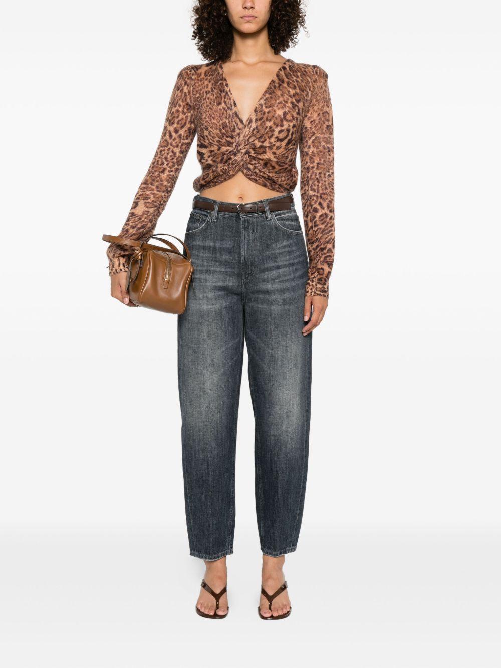 TWINSET Maglia con scollo a V e stampa animalier