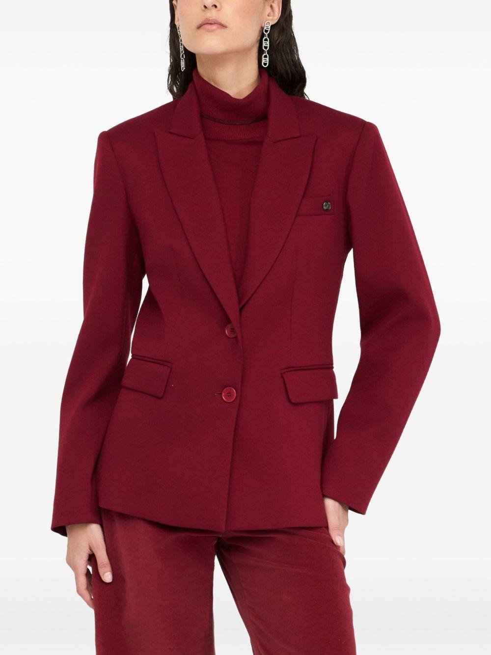LIUJO Blazer rosso scuro con revers a lancia