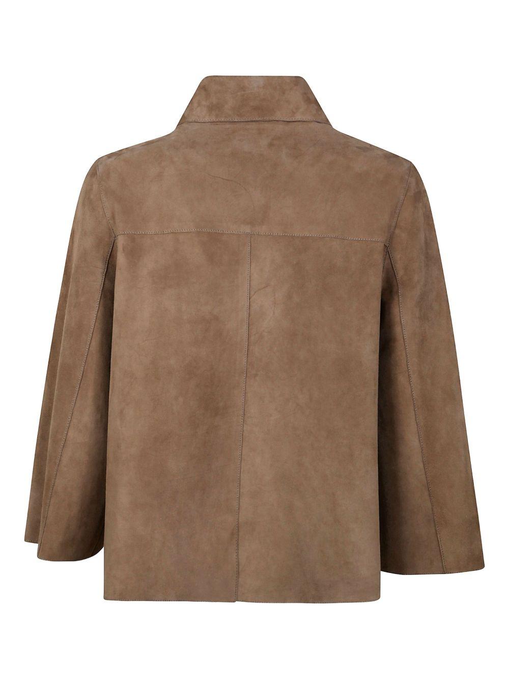THE JACK AND JACKIE LEATHERS Giacca Gaia in pelle scamosciata con zip asimmetrica