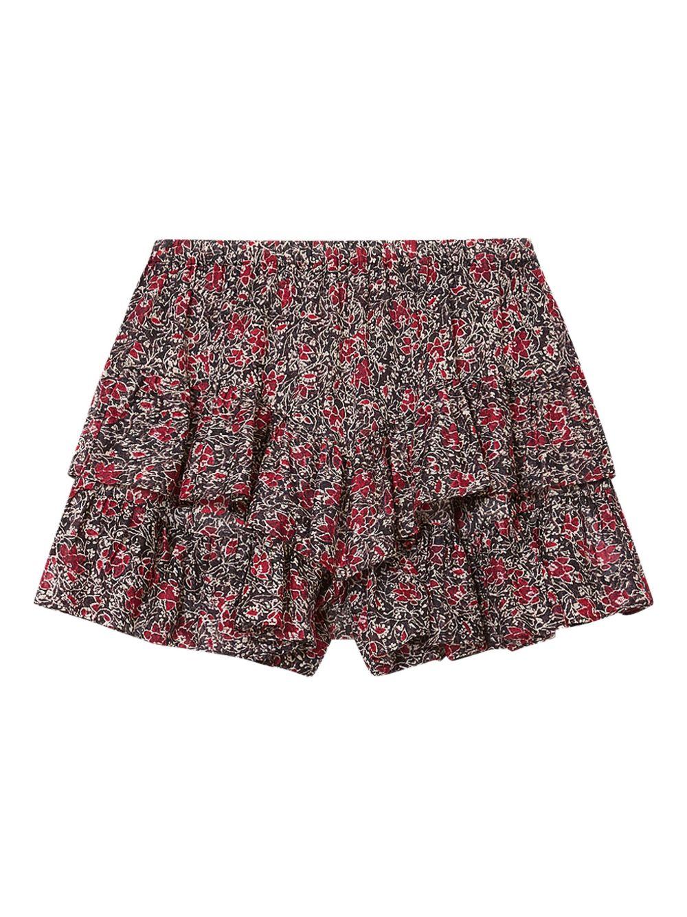 MARANT ETOILE Shorts in cotone con stampa floreale rosa