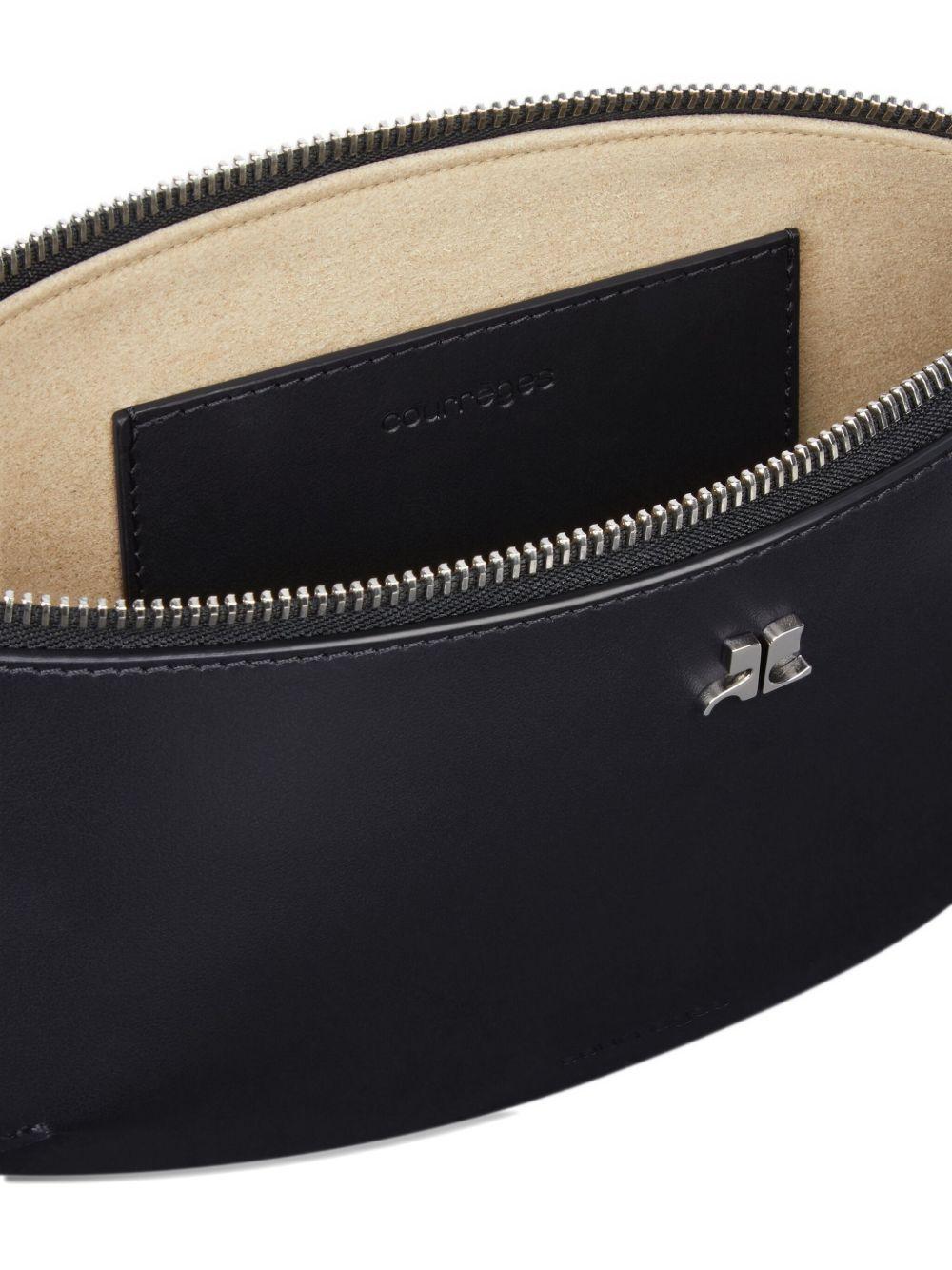 COURREGES Borsa a spalla Holy Eclipse in pelle nera