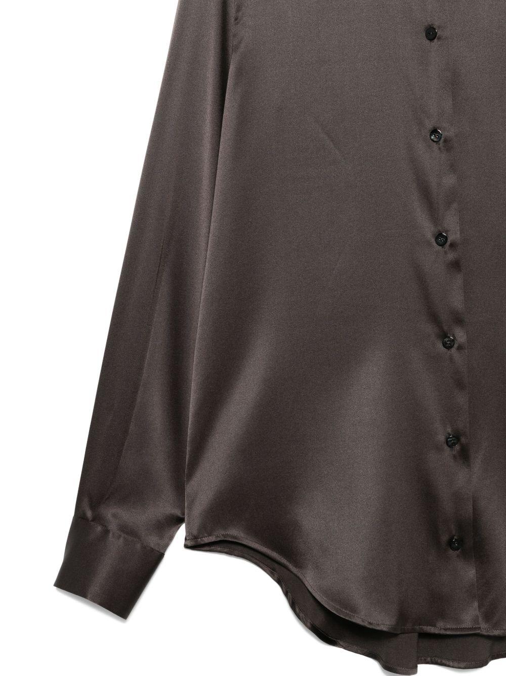 XACUS Camicia Giselle in seta marrone