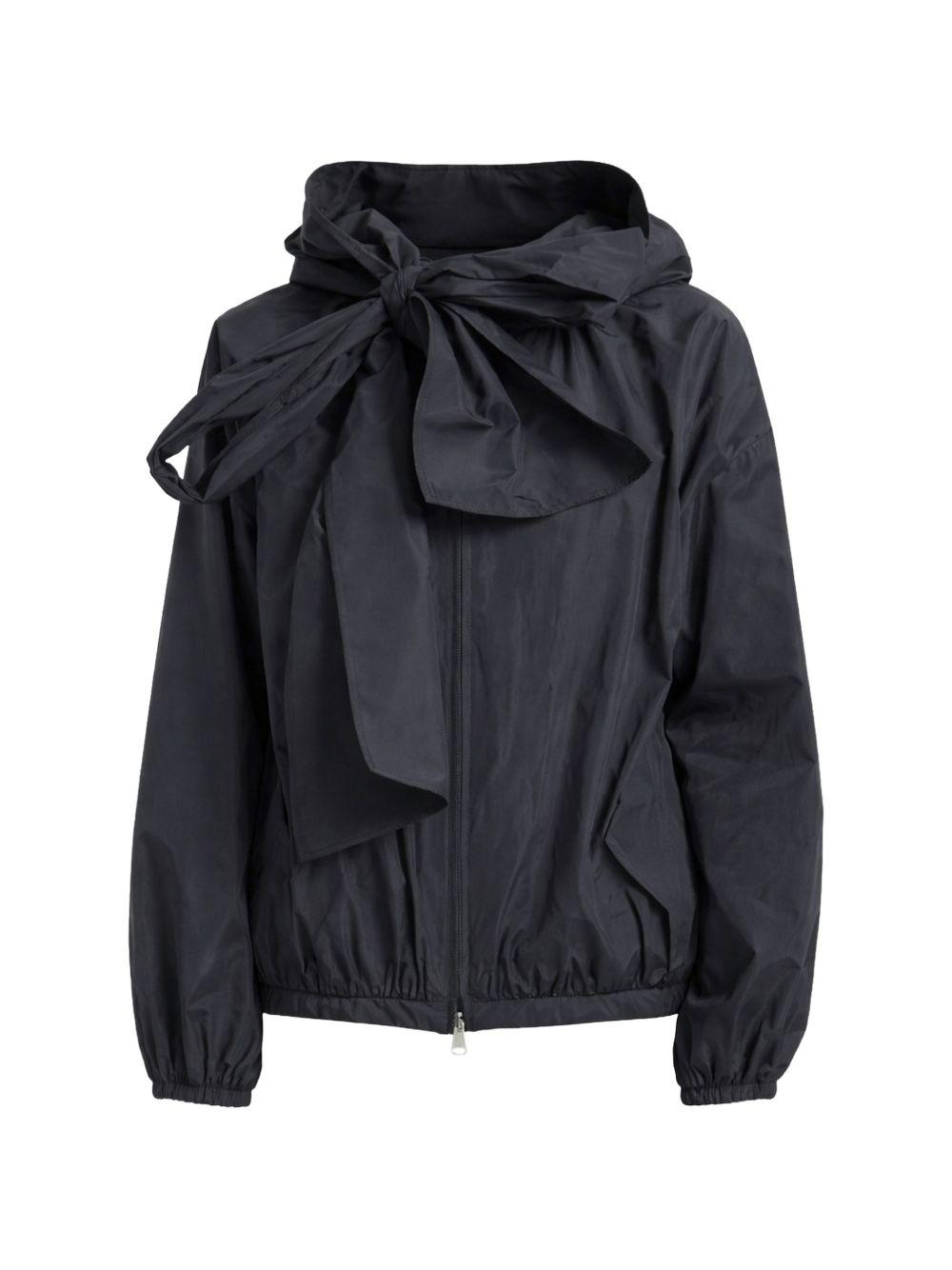 MONCLER Giubbotto tech con fiocco e cappuccio blu