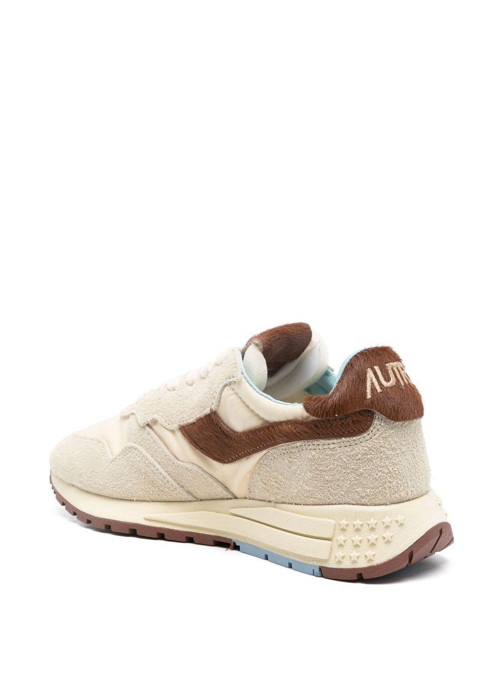 AUTRY Sneakers Reelwind beige e marrone con camoscio