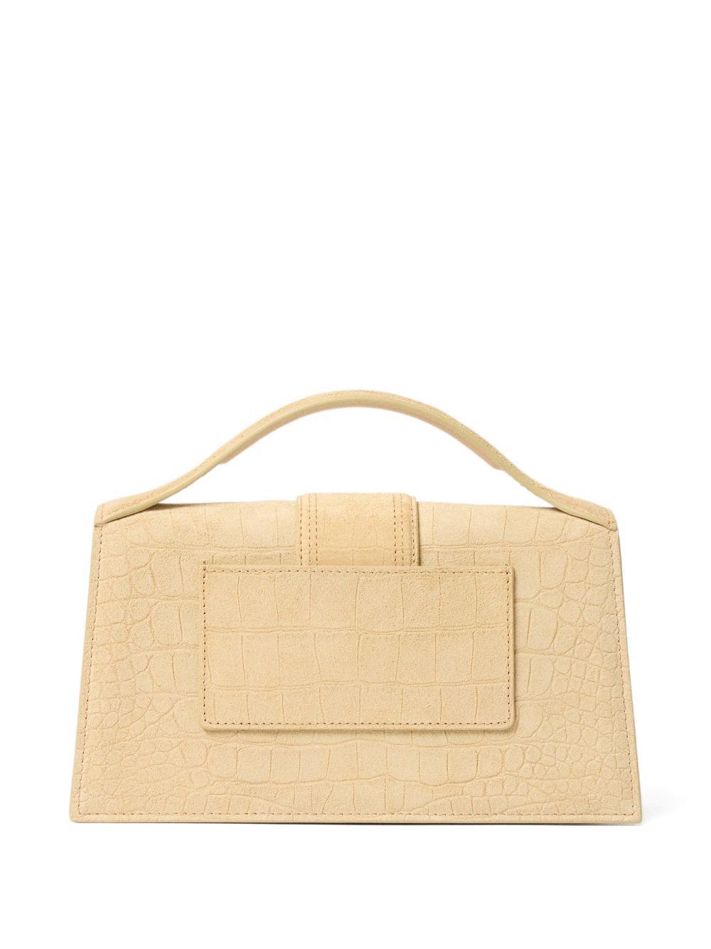 JACQUEMUS Borsa a mano Le Bambino grande in pelle effetto coccodrillo