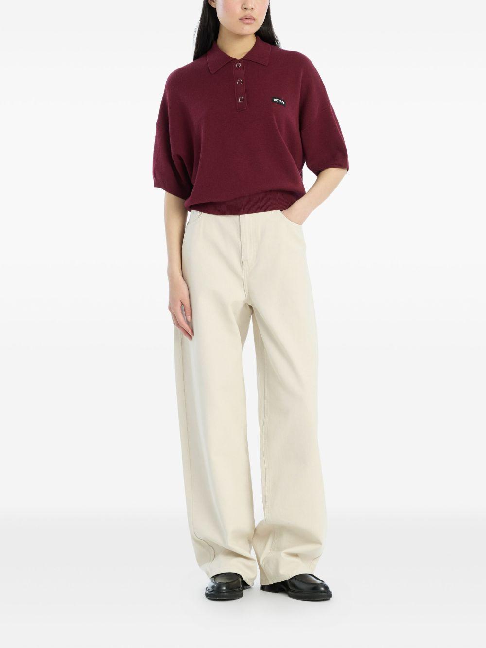 ROTATE Polo bordeaux con patch logo