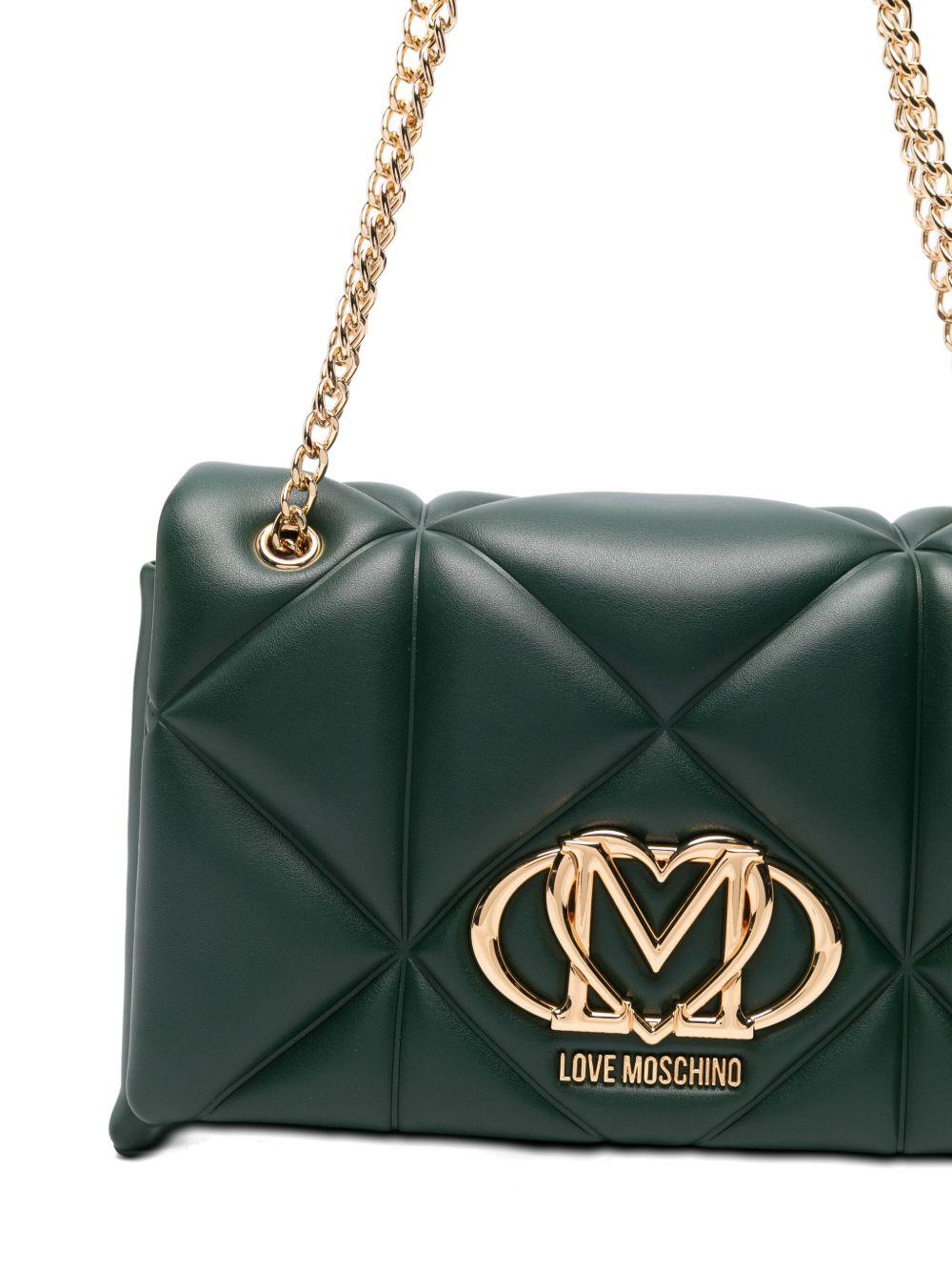 LOVE MOSCHINO Borsa a spalla trapuntata verde militare