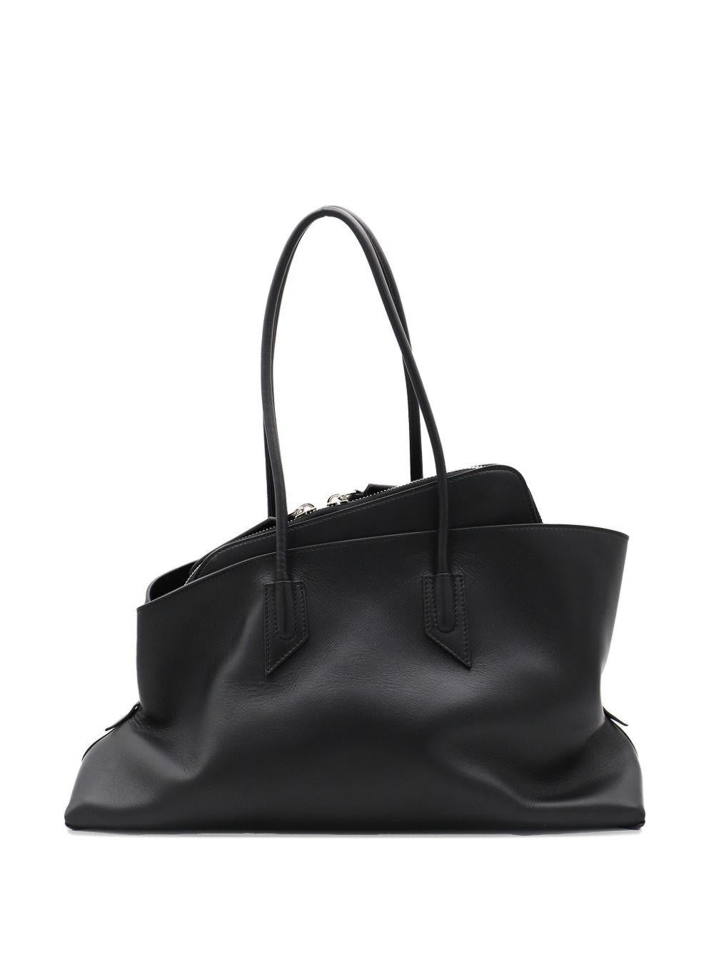 THE ATTICO Borsa a spalla nera in pelle La Passeggiata Medium