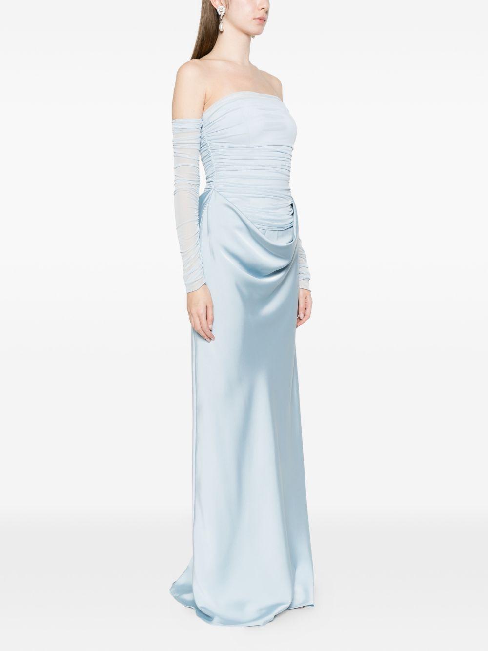ROTATE Abito lungo celeste con strascico