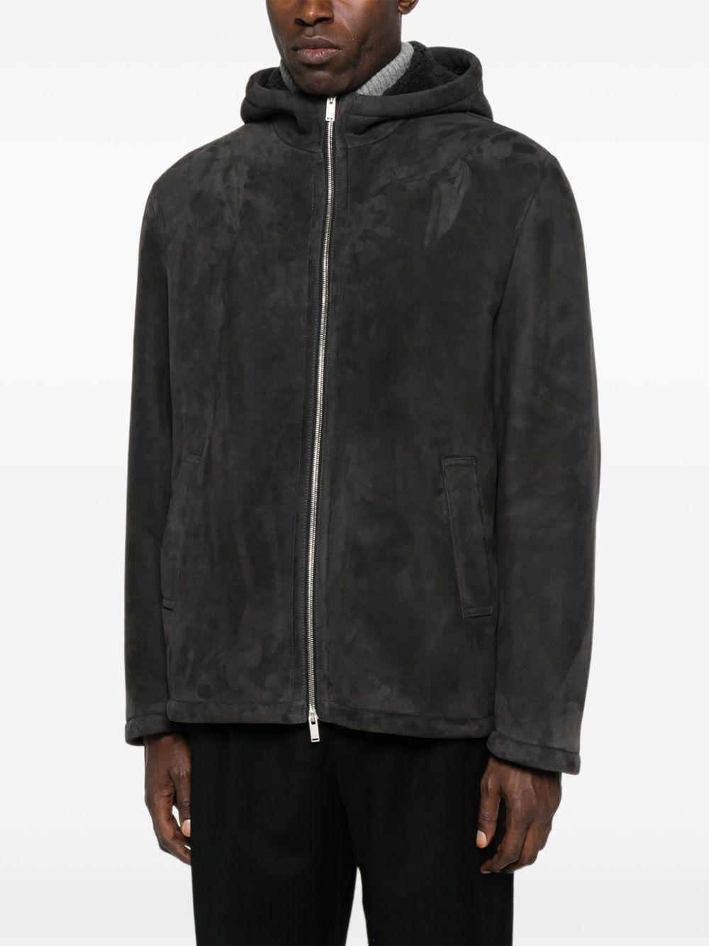 LARDINI Giacca in montone grigio antracite