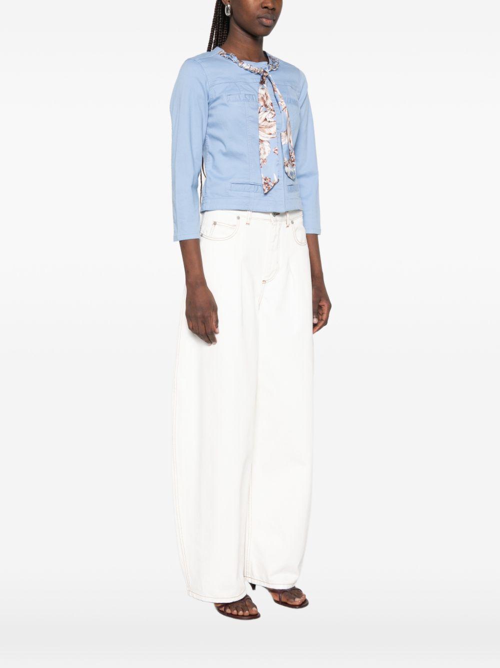 LIUJO Giacca con foulard girocollo celeste