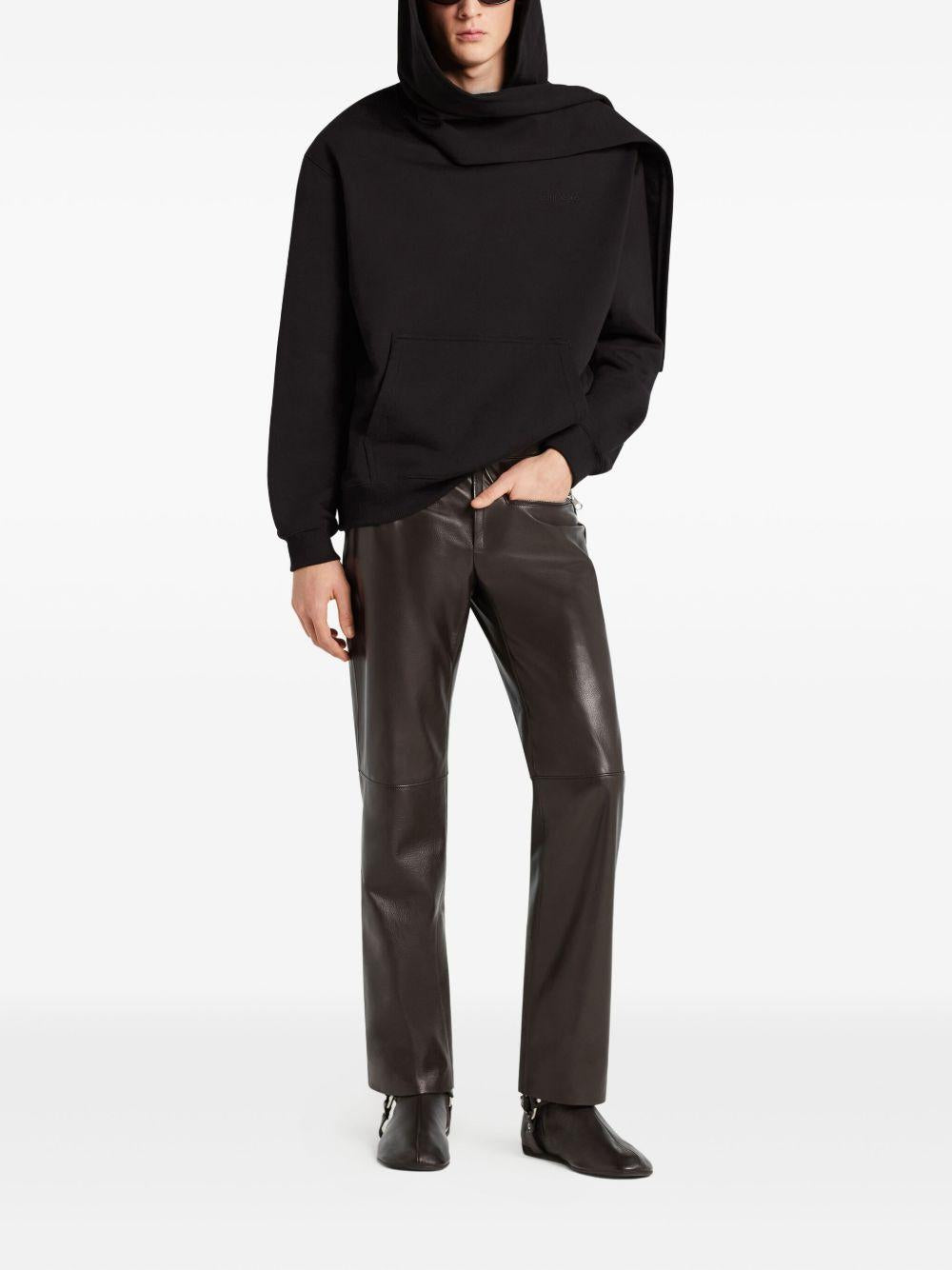 COURREGES Felpa nera con cappuccio firmata Courreges