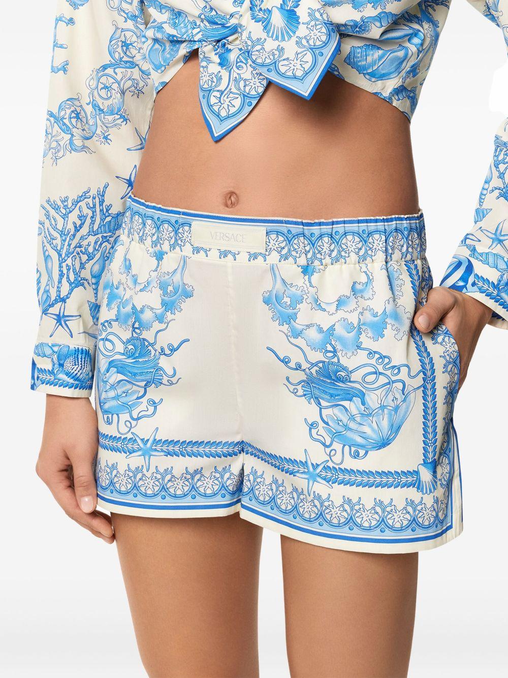 VERSACE Shorts in cotone con stampa Underwater Barocco