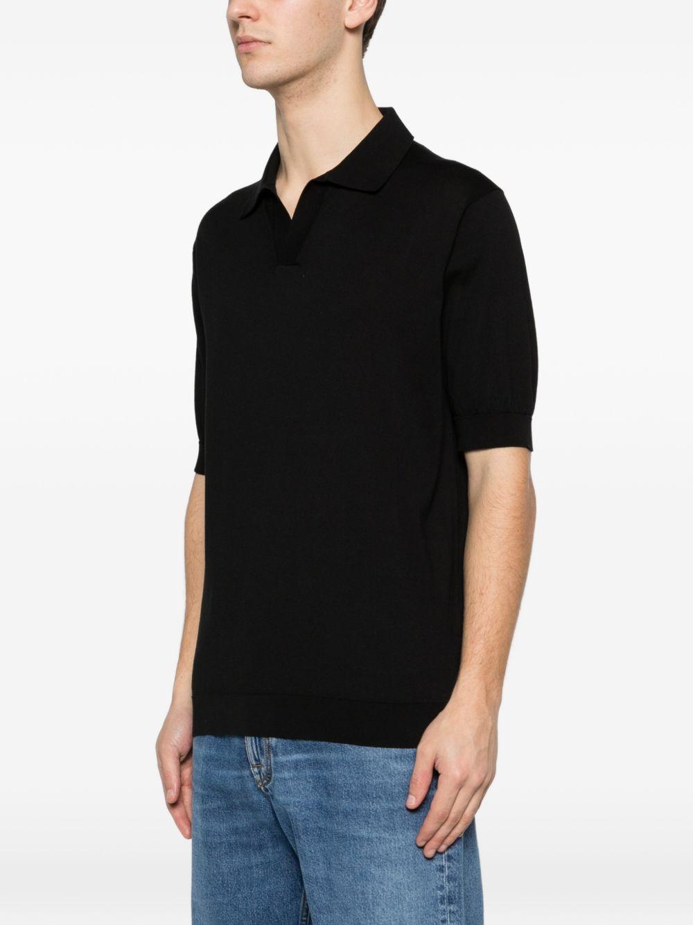 LARDINI Polo con colletto a polo in cotone nero