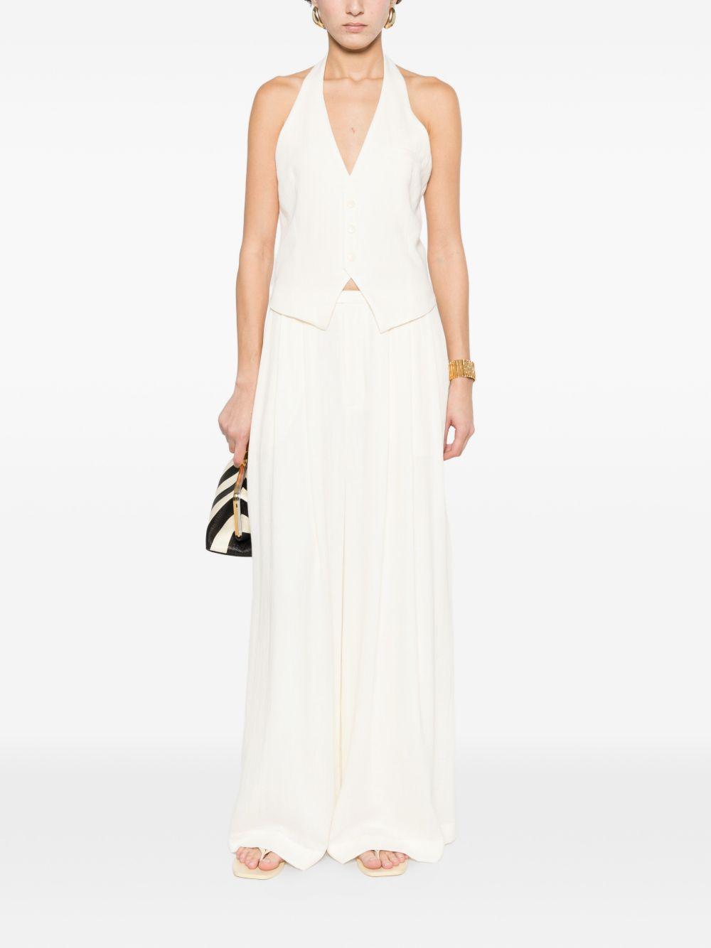 ELEH Gilet con scollatura halter bianco panna