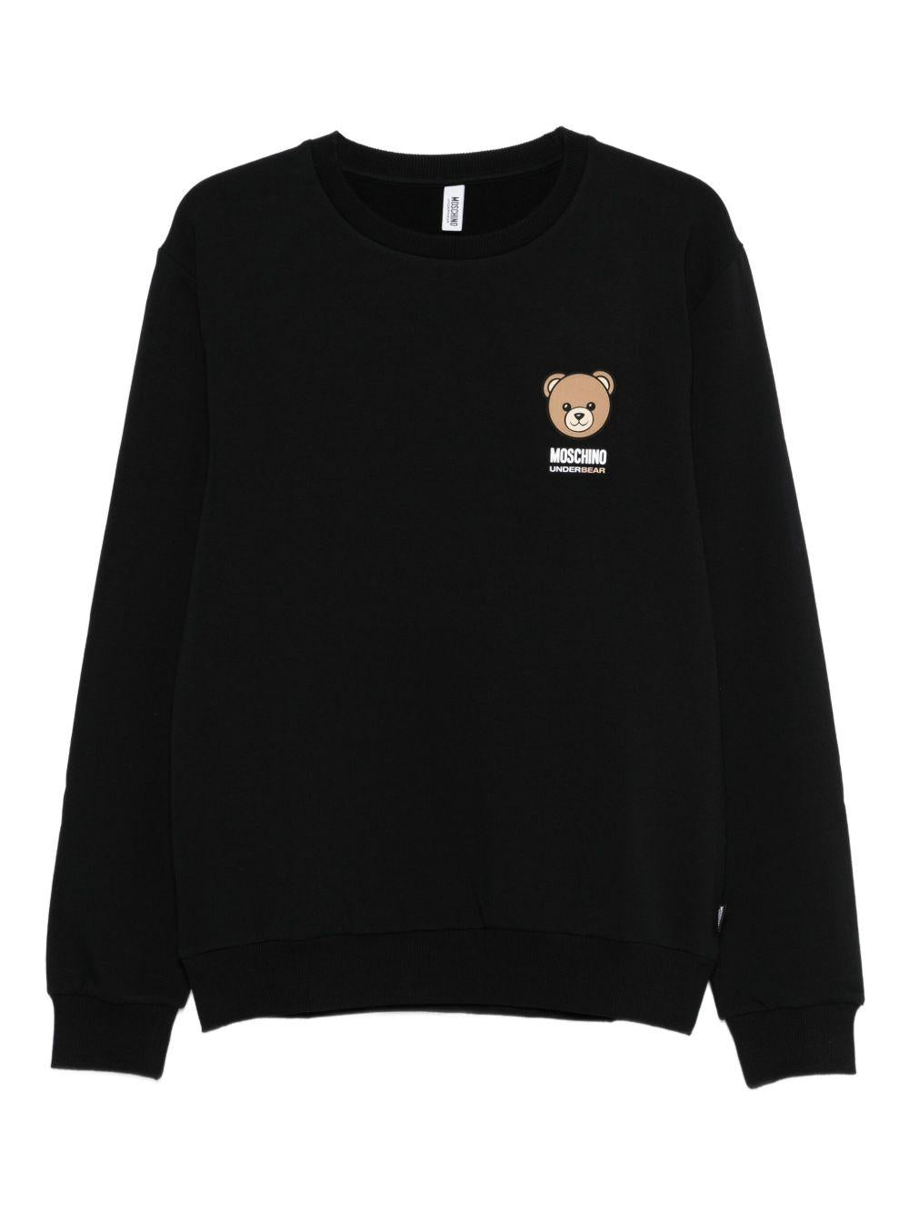 MOSCHINO UNDERWEAR Felpa nera con logo Moschino Bear