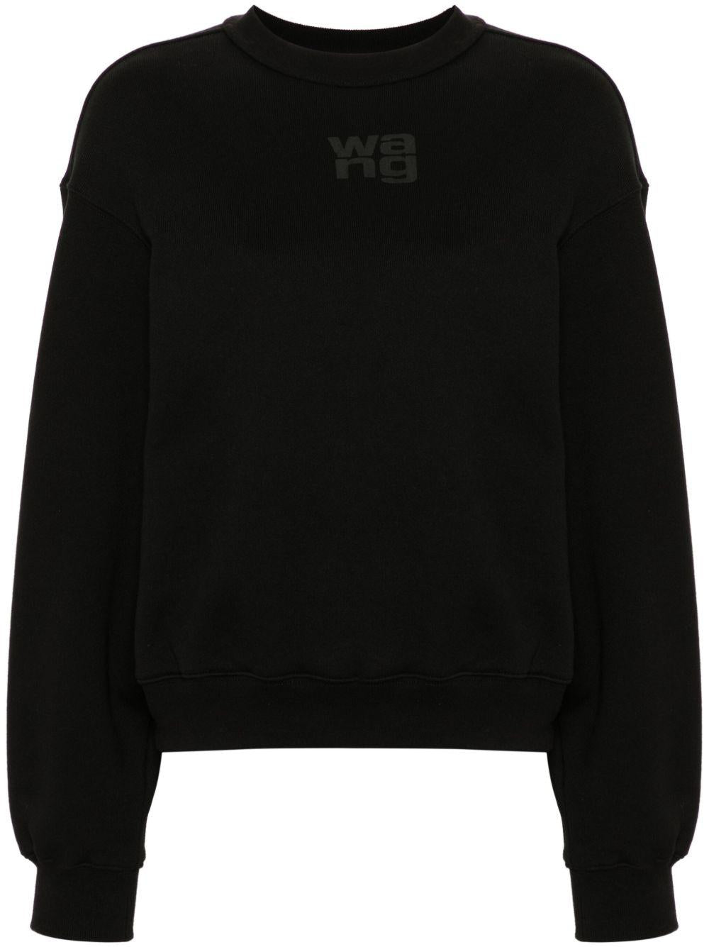 ALEXANDER WANG Felpa nera con logo