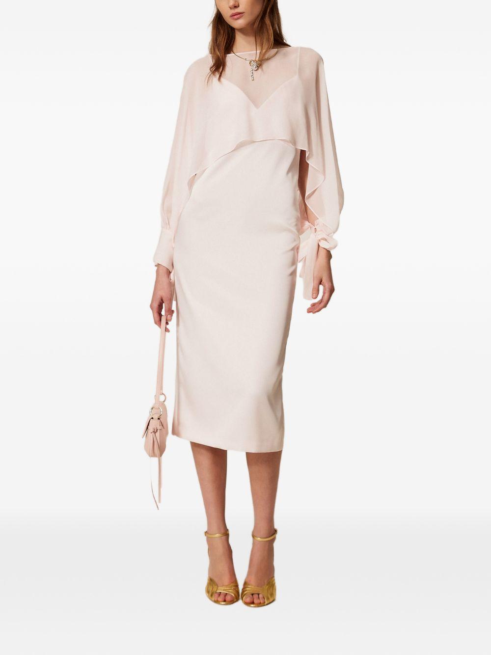 TWINSET Coprispalle cropped in georgette rosa cipria