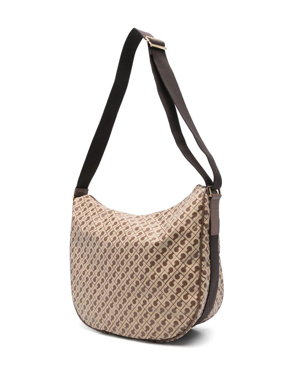 GHERARDINI Borsa shopping Softy Tabacco con logo all-over marrone