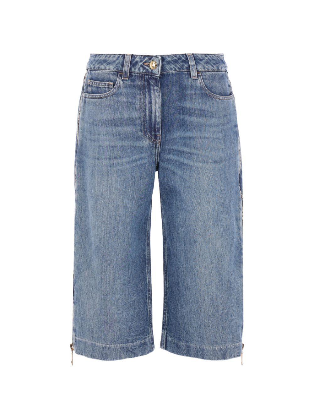 ELISABETTA FRANCHI Jeans a pinocchietto in cotone denim blu
