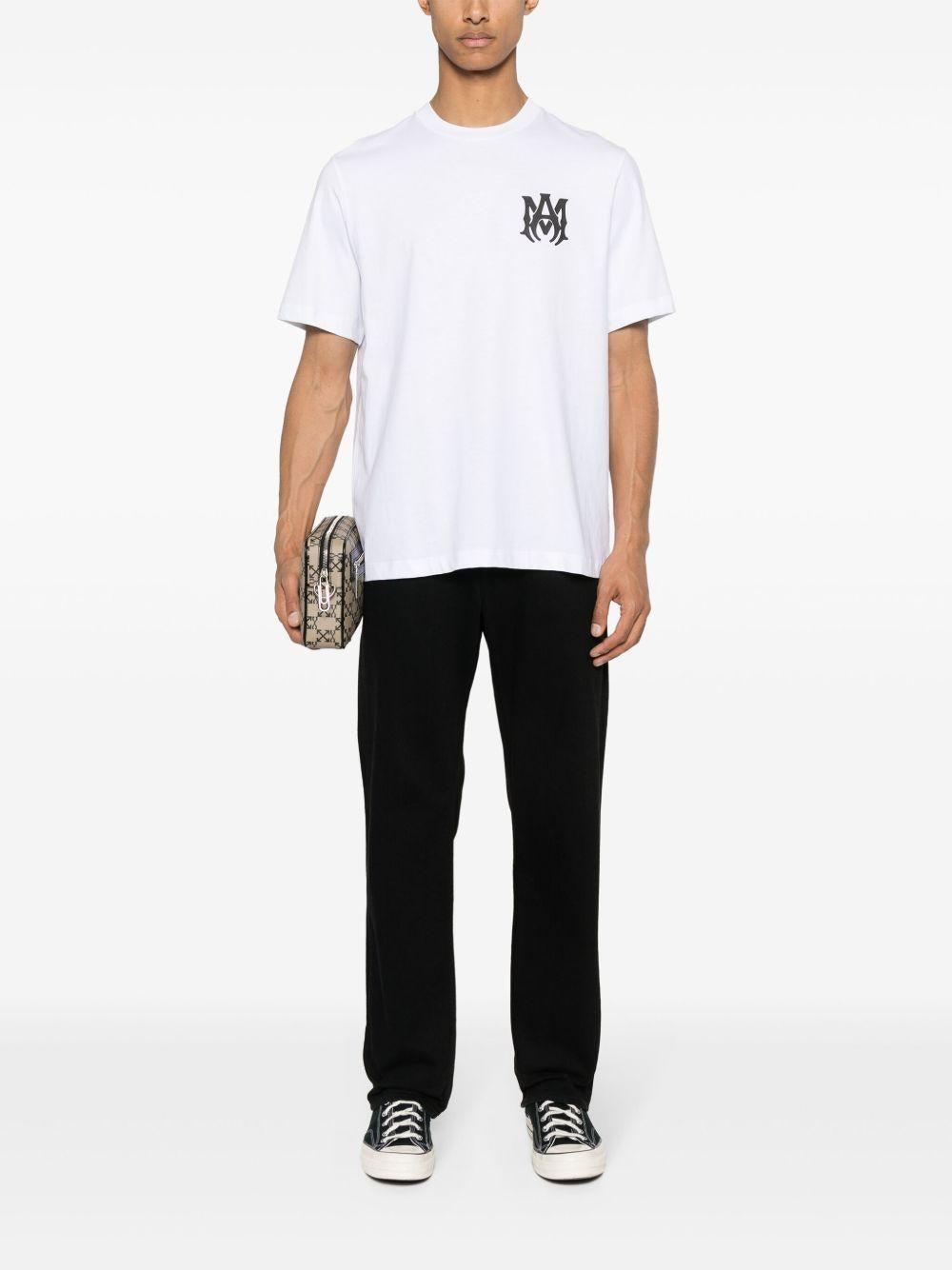 AMIRI T-shirt in cotone bianco con logo nero