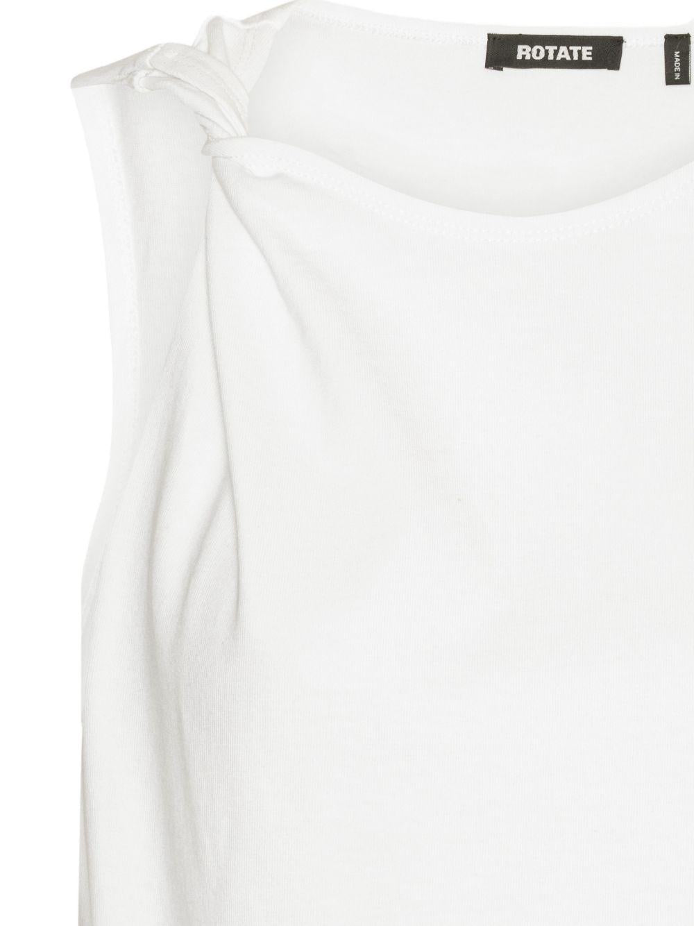 ROTATE T-shirt bianca con nodo e logo