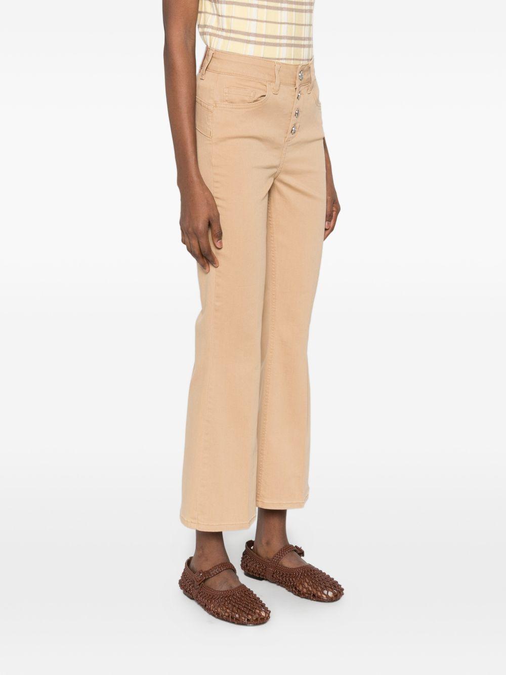 LIUJO Jeans beige con chiusura a bottoni