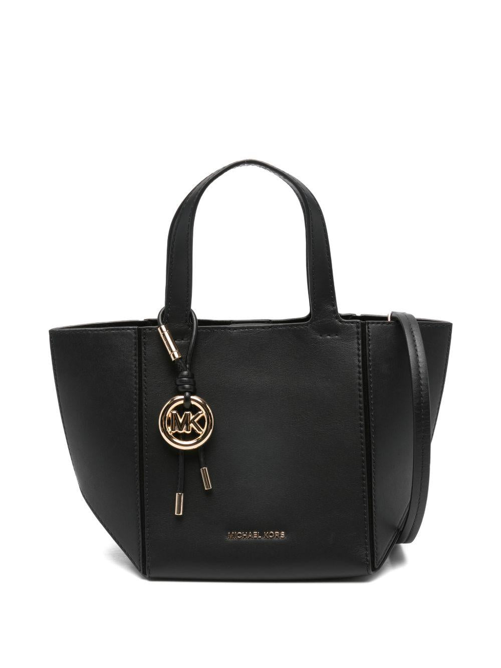 MICHAEL KORS Borsa tote 'Jordi' in pelle nera con logo