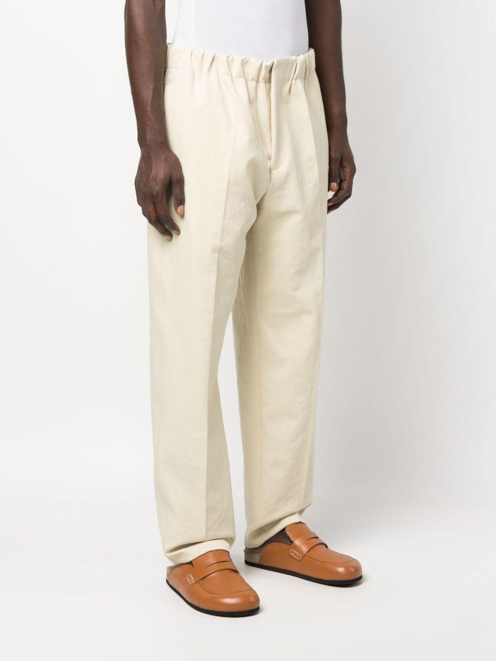 JIL SANDER Pantaloni beige con vita elasticizzata