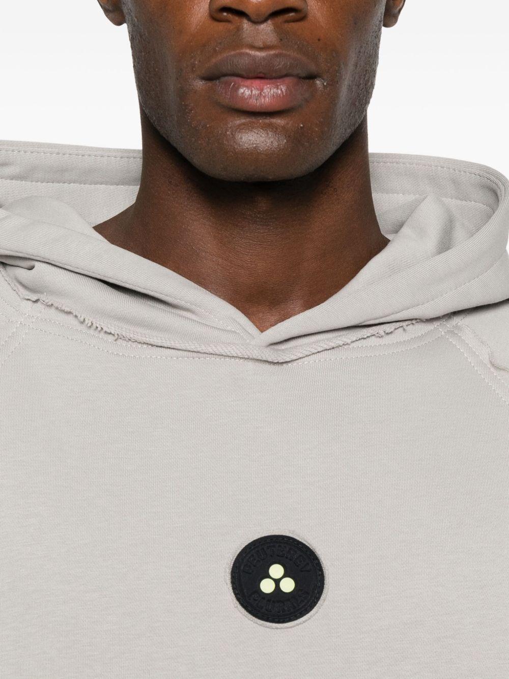 PEUTEREY Felpa 'Cullinan' in cotone grigio con logo nero