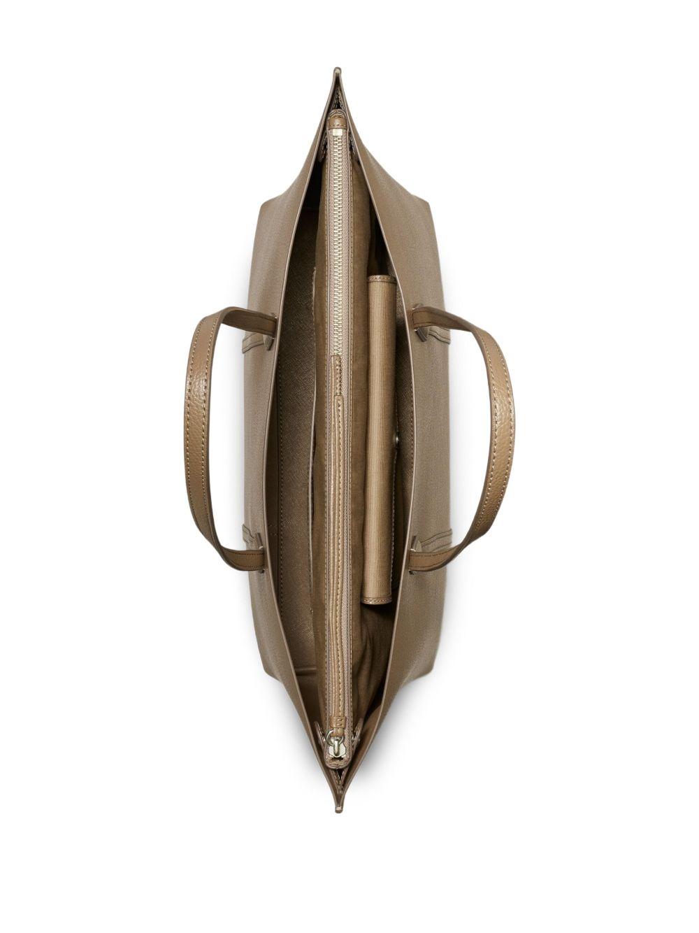 TORY BURCH Borsa shopping ' Perry Tote' in pelle di vitello marrone