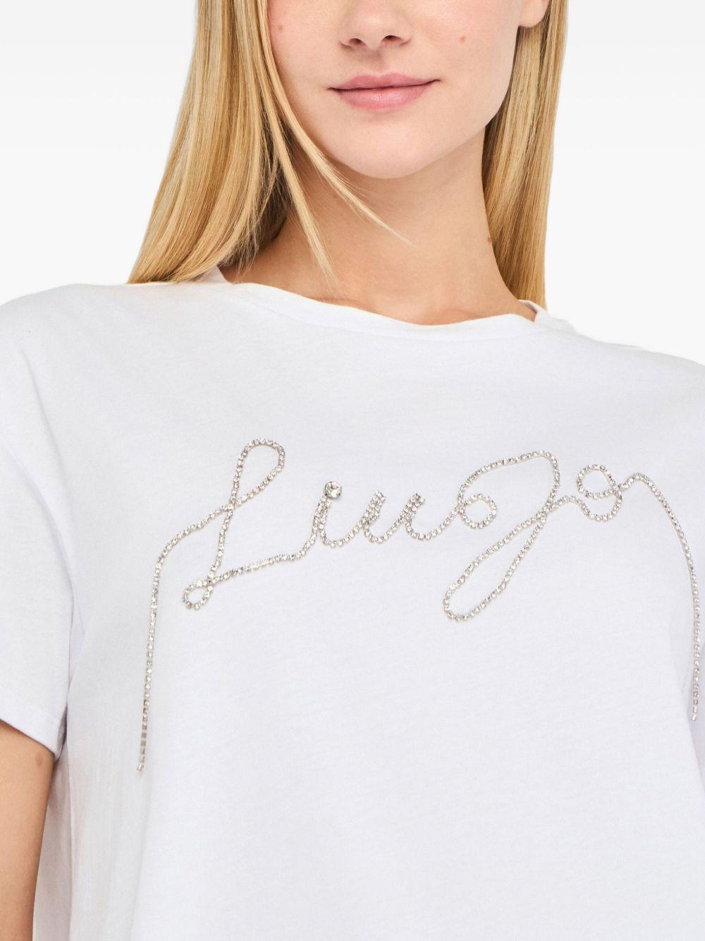 LIUJO T-shirt girocollo con strass