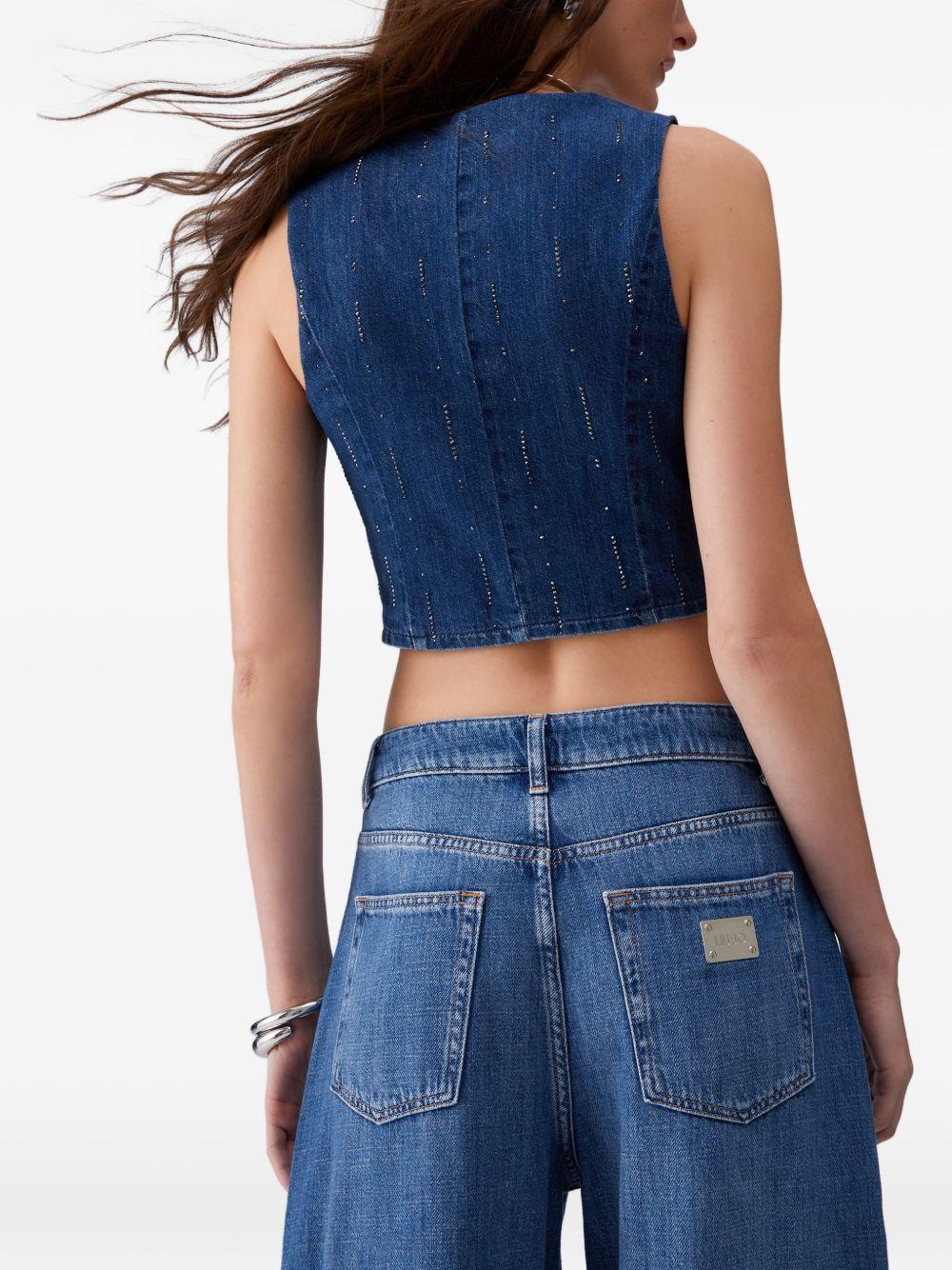 LIUJO Gilet in blu denim