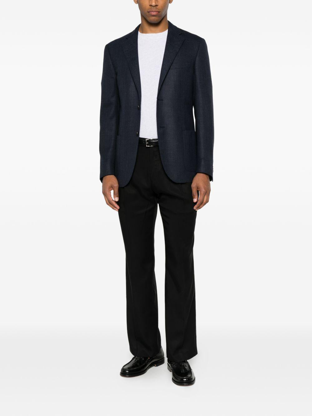 CORNELIANI Giacca monopetto in lana vergine blu