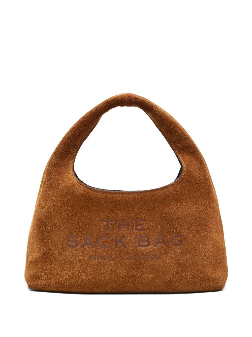 MARC JACOBS Borsa The Mini Sack in pelle scamosciata marrone